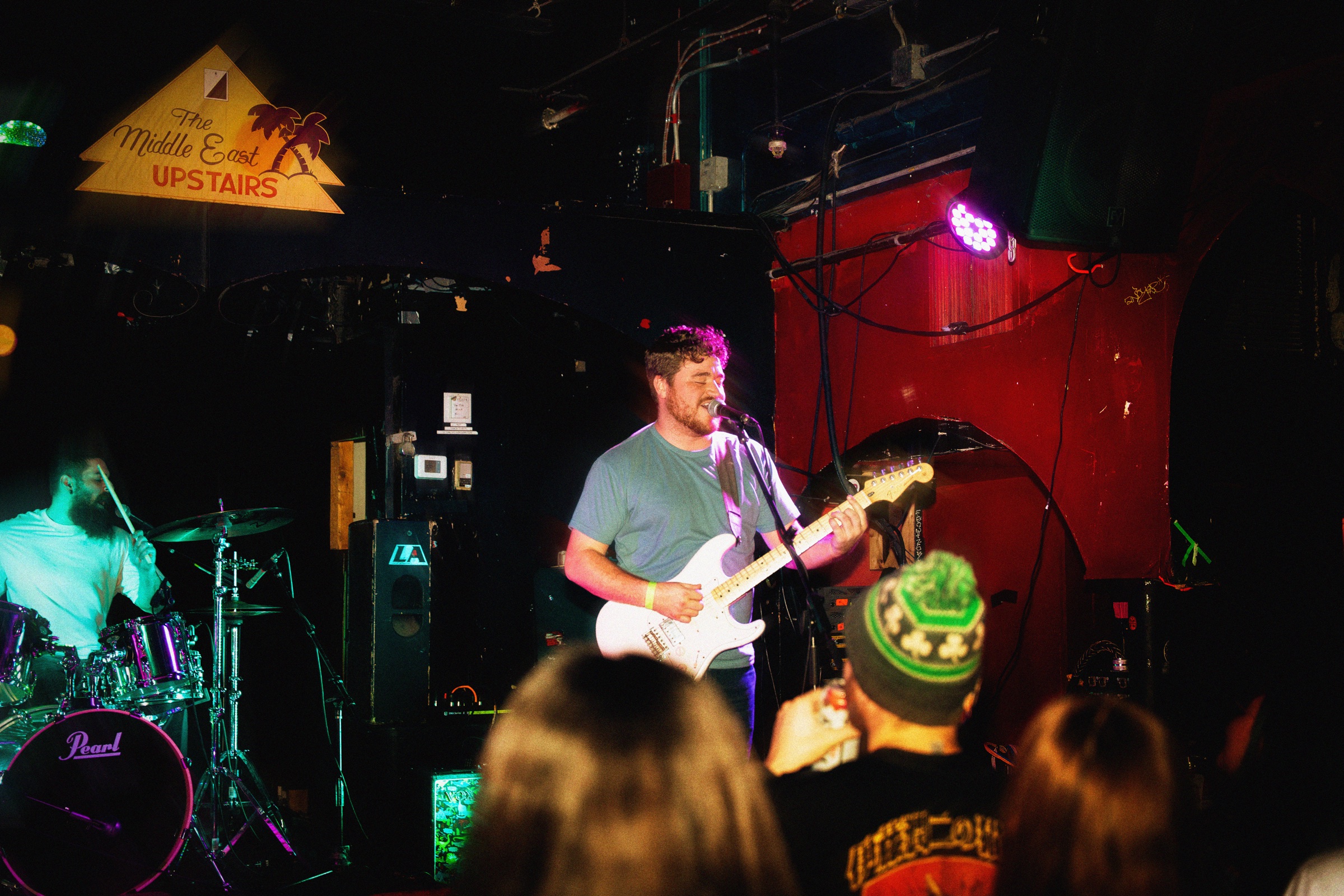 Two members of When Without performing at the Middle East